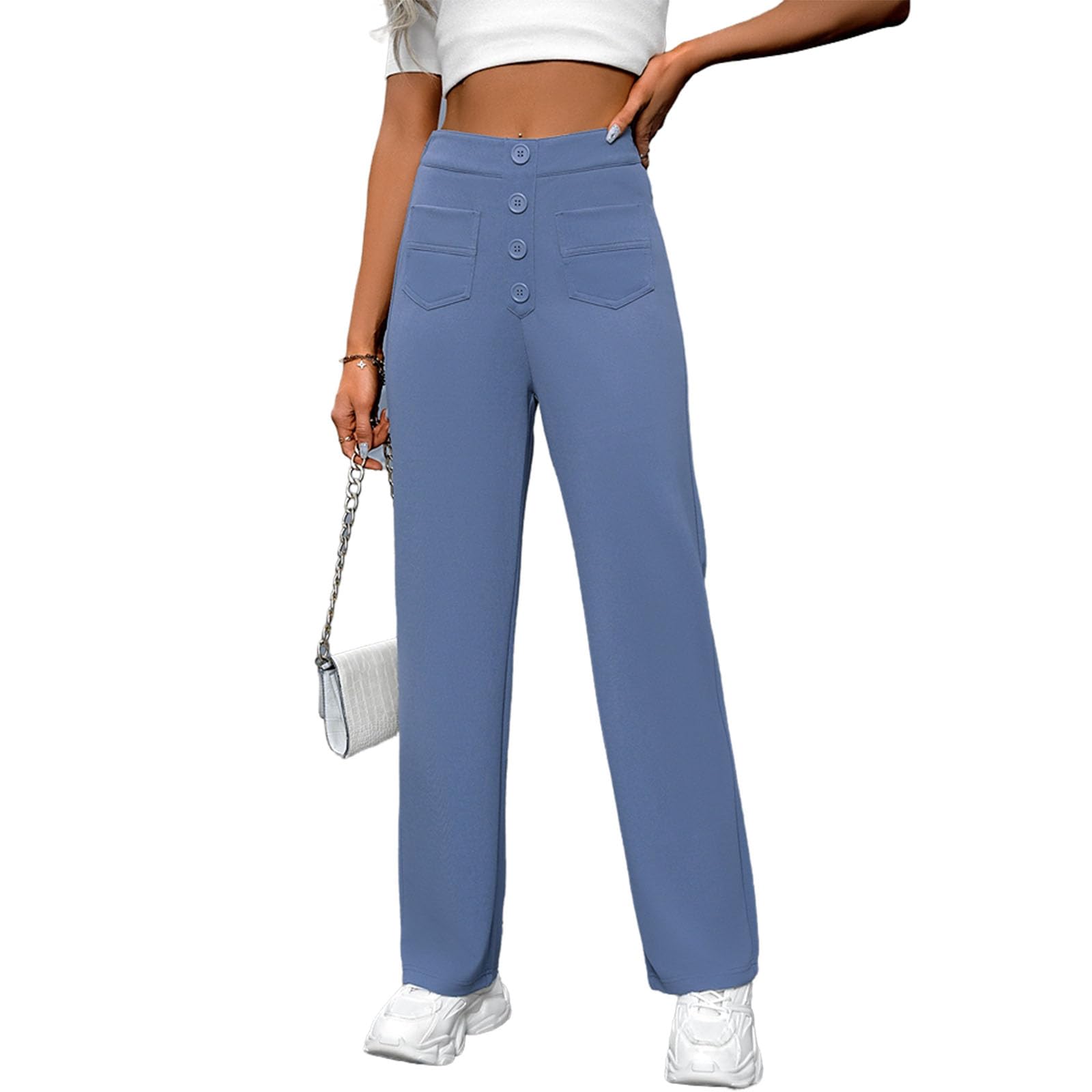 Amazon.com: CPMBFDC Women's Stretch Straight Pants Casual High